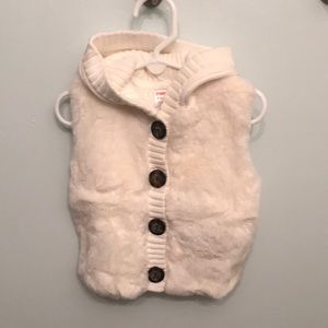 Gymboree faux fur button down vest,6-12m New